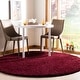 preview thumbnail 100 of 197, SAFAVIEH Laguna Shag Verdiana Solid Color 2-inch Thick Rug. 5'3" Round - Maroon - Round