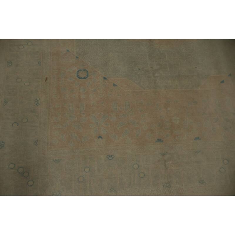 Hand Knotted Oriental 100% Wool Carpet Transitional Geometric Greys & Charcoal Oushak Area Rug - 7' 11'' X 6' 2''