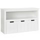 preview thumbnail 3 of 30, 3-Drawer Storage Cabinet with Slide-Out Drawers and Wheels for Multi-Functional Home Organizer - 40" x 13" x 24.5" (L x W x H) White