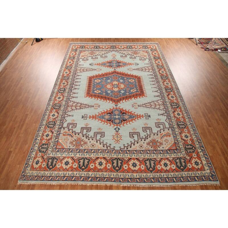 Geometric Viss Large Oriental Rug Hand-Knotted Wool Carpet - 11'6"x 17'9"