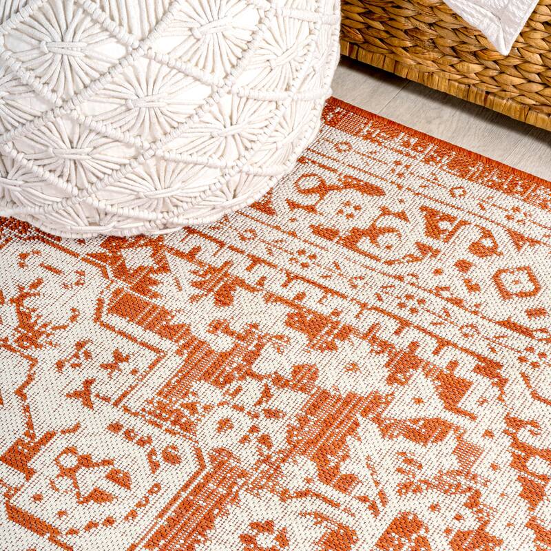 JONATHAN Y Rozetta Medallion Textured Weave Indoor/Outdoor Area Rug