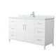 Option White, Nickel Trim, White Carrara Marble Top