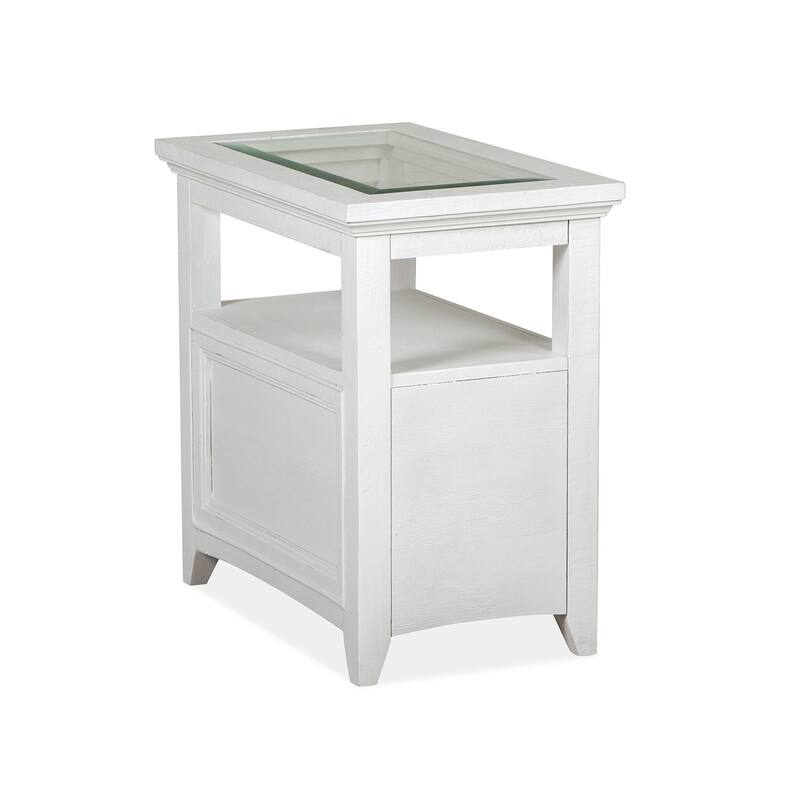Magnussen Home Heron Cove Chalk White Chairside End Table - 15''W x 24''D x 24''H