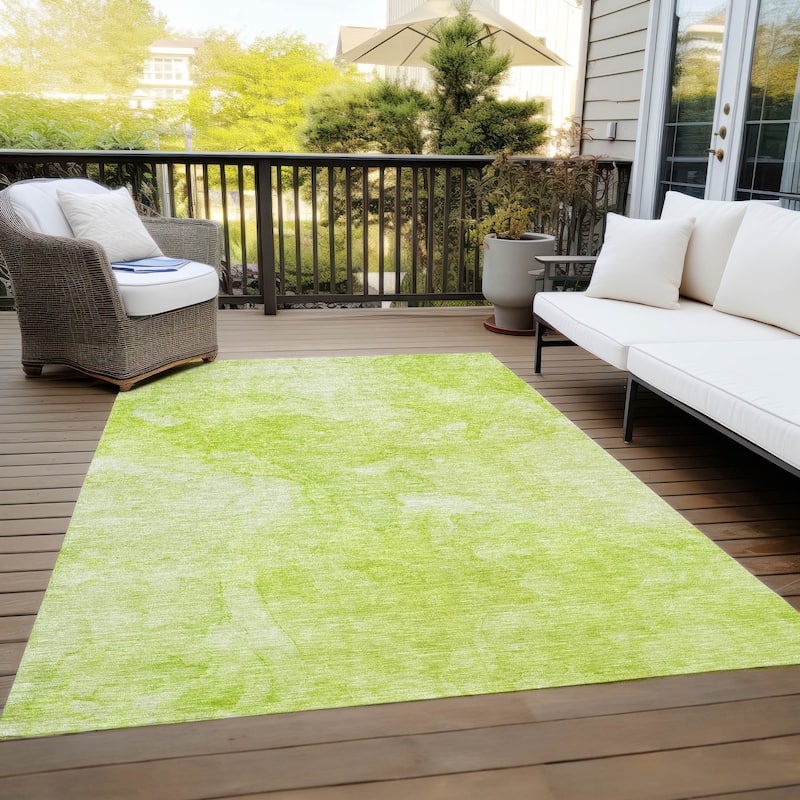 Machine Washable Indoor/ Outdoor Chantille Abstract Watercolor Rug