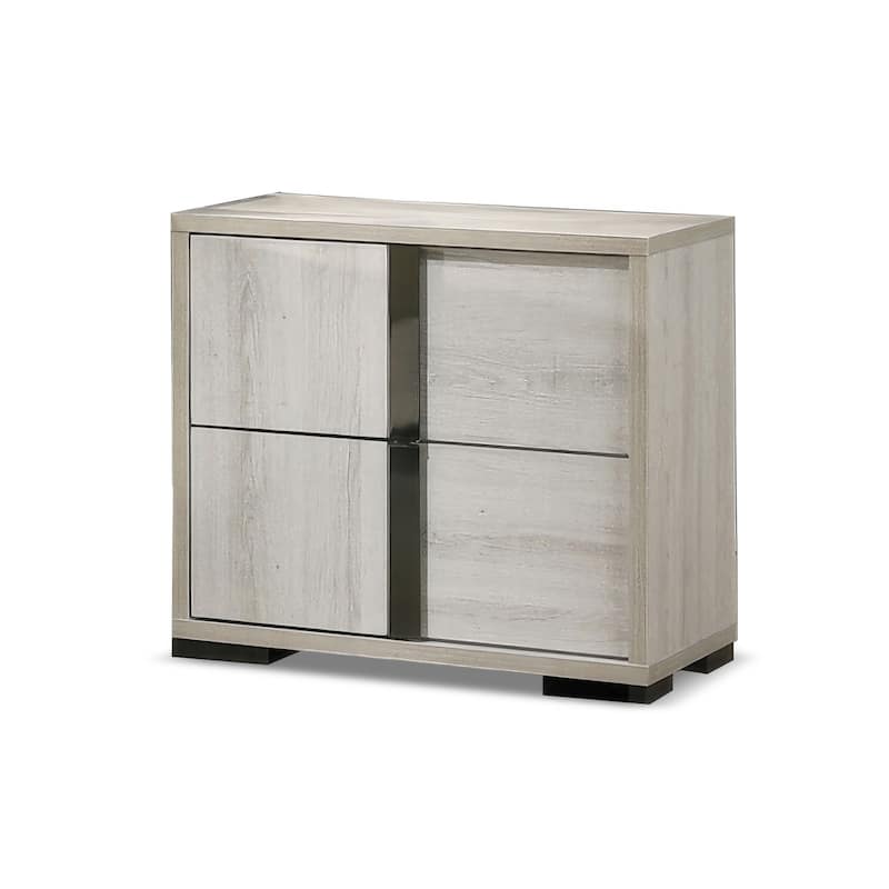 Furniture of America Eltering Contemporary Washed White 2-Drawer Nightstand