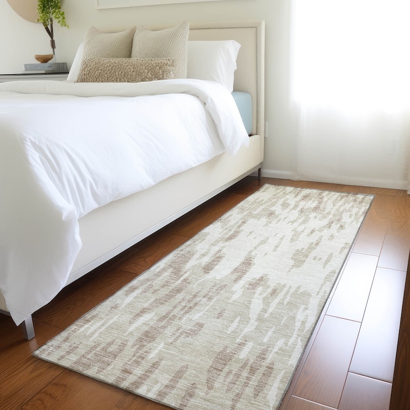 Premium Washable Super Soft Abstract Modern Mayfield Rug - Ivory - 2'3" x 7'6"