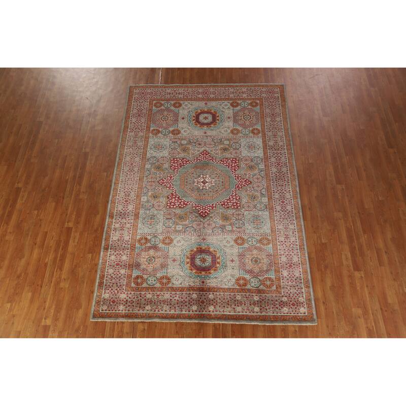Hand Knotted Oriental 100% Wool Carpet Traditional Medallion Greys & Charcoal Kazak Area Rug - 10' 2'' X 6' 9''