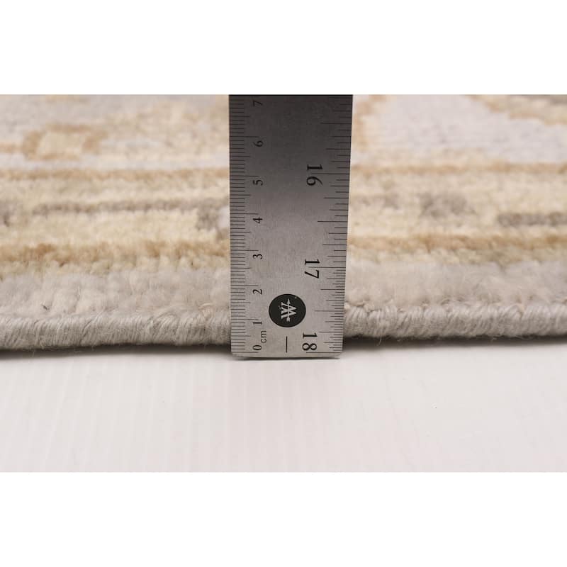 ECARPETGALLERY Hand-knotted Royal Oushak Light Grey Wool Rug - 7'10 x 9'11