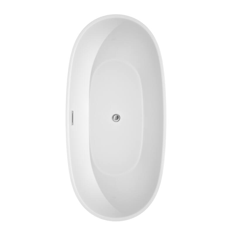 Wyndham Collection Juno 67-inch White Freestanding Soaking Bathtub