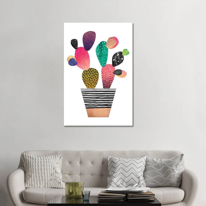 iCanvas "Happy Cactus" by Elisabeth Fredriksson Canvas Print - 48x32x1.5