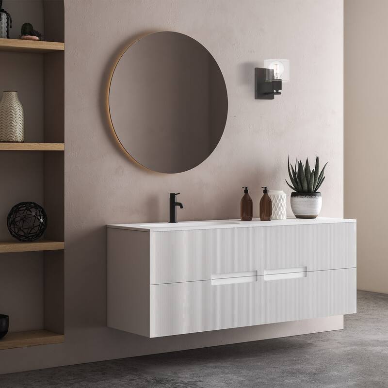 Vibrato 7.5 in. 1-Light Matte Black Transitional Wall Sconce Light