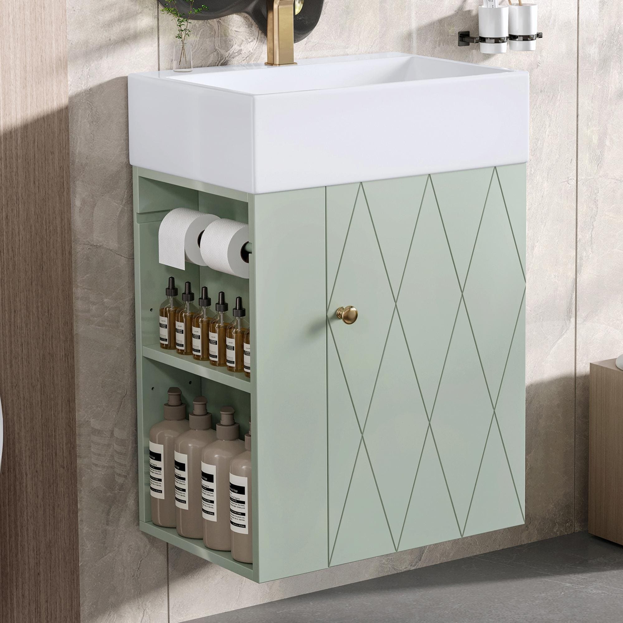20" Bathroom Vanity with Ceramic Sink