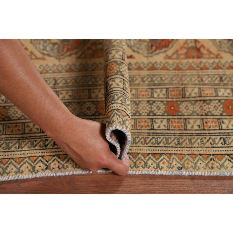 Bokhara Persian Vintage Area Rug Handmade Wool Carpet - 4'6" x 6'1"