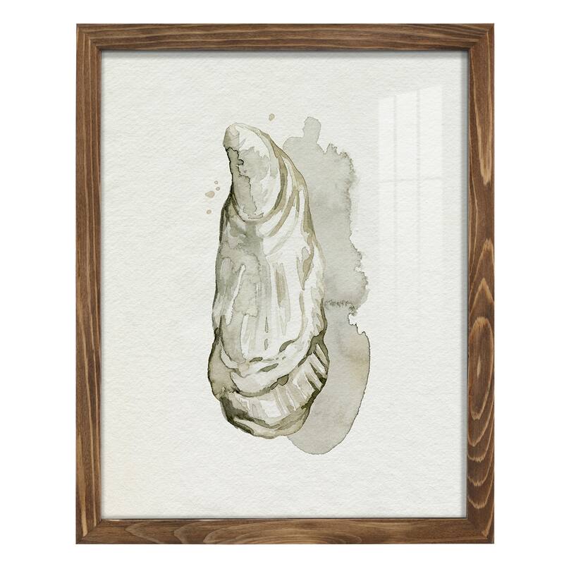 Oysters on the Bay I -Framed Print w/glass-Cherry Red
