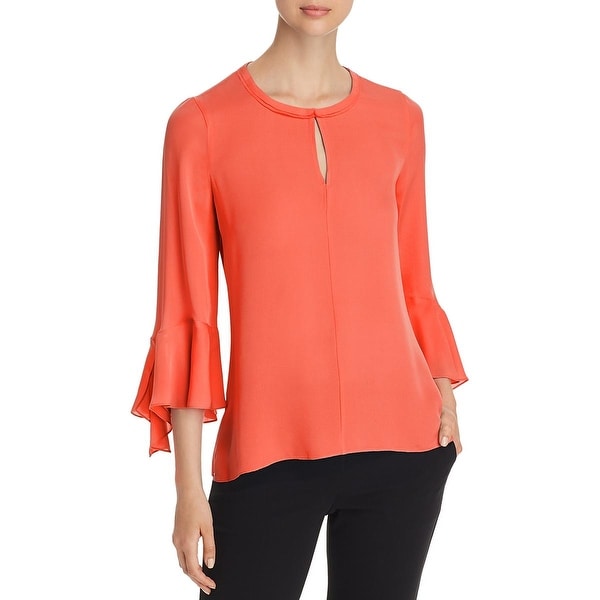 Kobi Halperin Womens Shia Silk Bell Sleeves Blouse