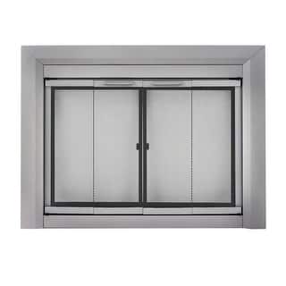 Pleasant Hearth Clairmont Fireplace Glass Door Small Black