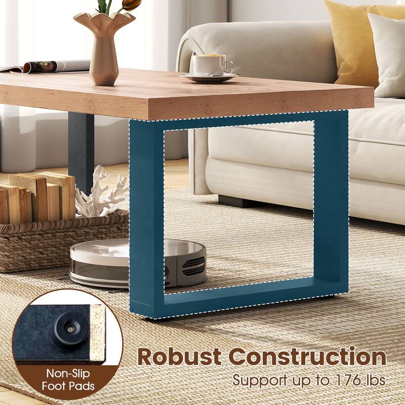 Gymax 47'' Farmhouse Style Accent Table w/ Thickened Tabletop &