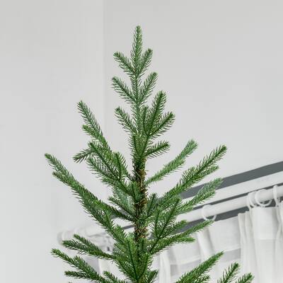 9ft Unlit Christmas Tree with Auto-Open Hinged Branches & Flame-Retardant Design