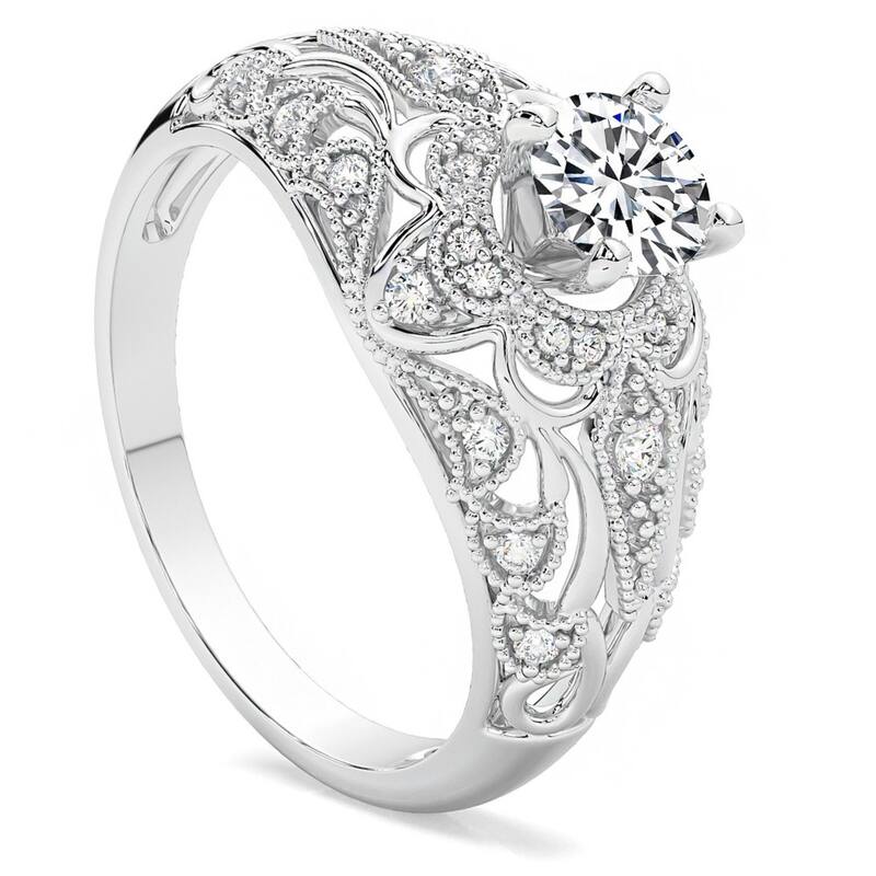 Bliss Diamond .65Ct Certified Diamond Engagement Ring White Gold