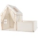 preview thumbnail 21 of 28, Gymax Kids Play Tent w/Playpen Yard Door Curtains Windows Star Lights