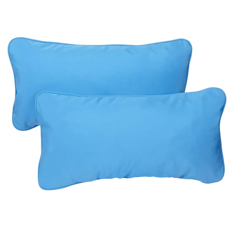 Sorra Home Sunbrella Canvas Capri Corded Indoor/ Outdoor Pillows (Set of 2)