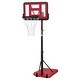 preview thumbnail 4 of 24, Portable Adjustable Height Basketball Hoop with 44" Backboard, Wheels Pink