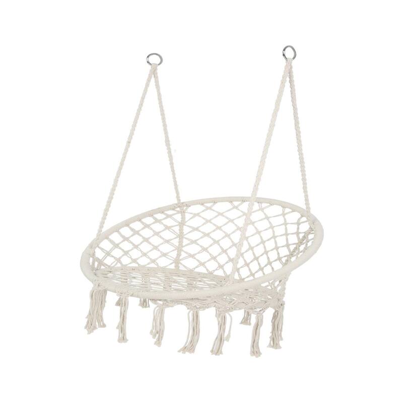 Hammock Chair Macrame Swing Max 330 Lbs Hanging Cotton Rope Hammock Swing Chair