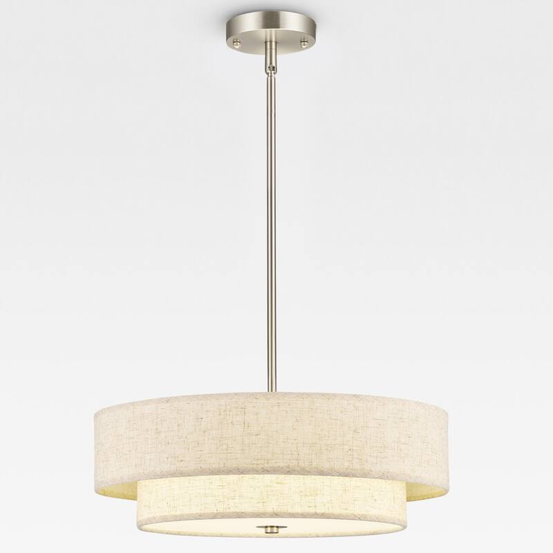 CO-Z 18 in 4-Light Dimmable Semi Flush Mount Fabric Ceiling Light Pendant - 18"