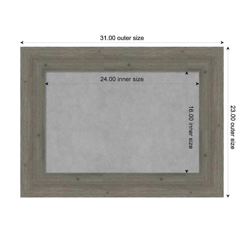 Amanti Art Fencepost Grey Framed Magnetic Board - Board Size 24x16