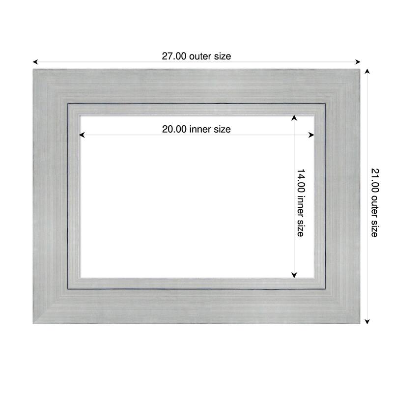 Amanti Art Romano Silver Framed Dry Erase Magnetic Board - 27 x 21 in