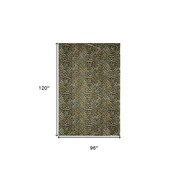 8' x 10' Brown Animal Print Shag Non Skid Area Rug 8' x 10' Brown Animal Print Shag Non Skid Area Rug