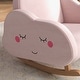 preview thumbnail 2 of 7, Kids Rocking Chair, Cloud Shaped Children Rocker Armchair for Nursery Playroom, with Solid Wood Legs, Anti-Tipping Design
