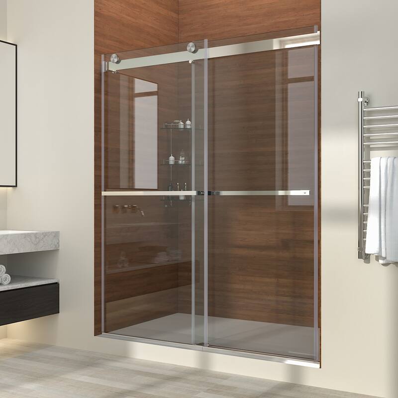Elegant Frameless Sliding Shower Doors Stainless Steel