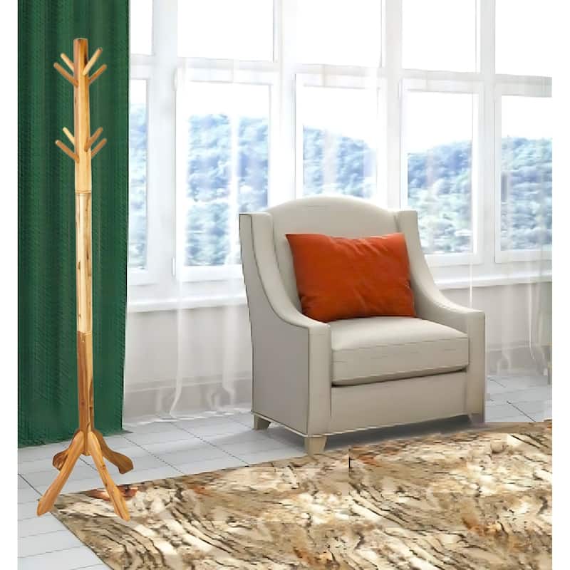 Porch & Den Holly Hill Solid Acacia Hall Tree