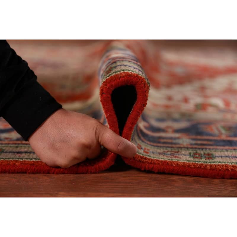 Hand Knotted Oriental 100% Wool Carpet Traditional Medallion Oranges & Rust Heriz (serapi) Area Rug - 9' 10'' X 8' 0''