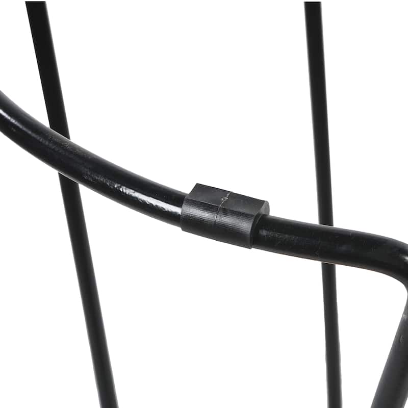 Ela 24 Inch Mango Wood Industrial Counter Height Stool, Saddle Seat, Iron, Set of 2, Brown, Black