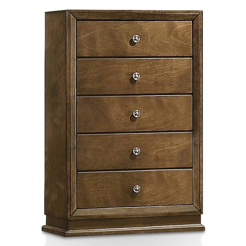 Furniture of America Igala 6-Piece Walnut Wood Panel Bedroom Set