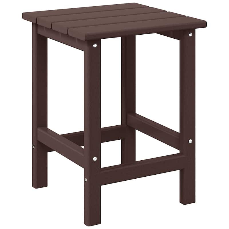 Laguna Hdpe All Weather Outdoor Patio Square Side Table - Dark Brown
