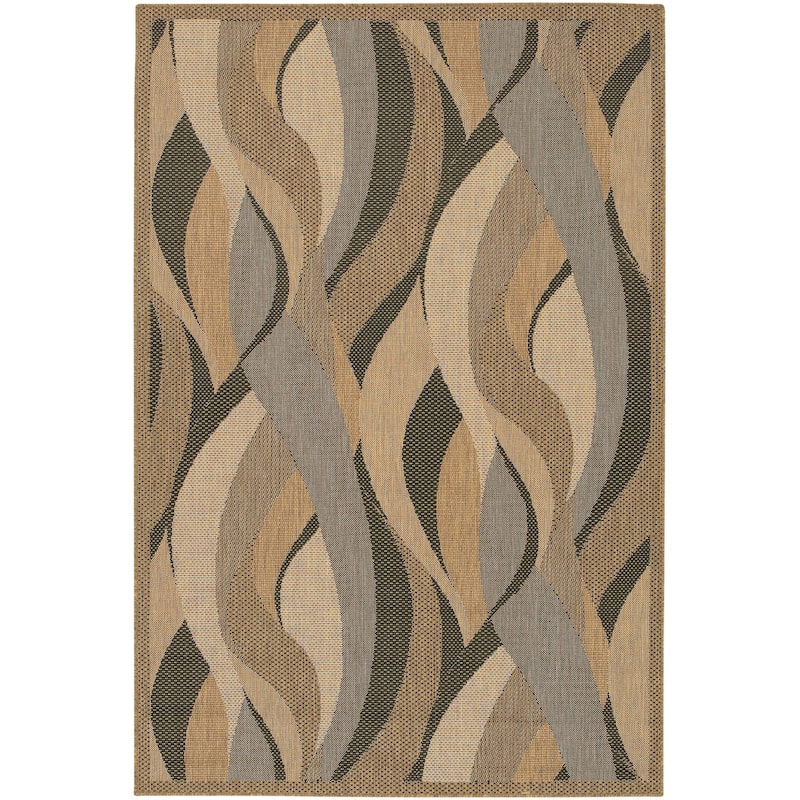 Dream Decor Rugs Pergola Lotus Brown Black Indoor Outdoor Area Rug - 2' x 3'7"