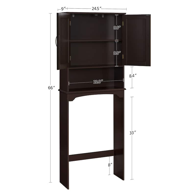 Yaheetech Bathroom Space Saving Organizer Over-the -Toilet with Adjustable Shelf for Bathroom