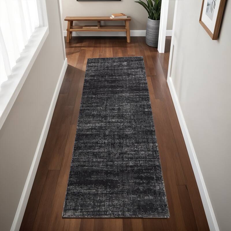 HomeRoots Solid Color Casual Runner Area Rug - 87.00 in. x 30.00 in. x 0.47 in. - 87.00 in. x 30.00 in.  x 0.47 in.