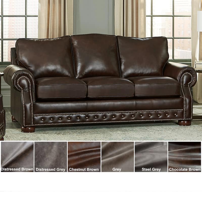 Made in USA Porto Top Grain Leather Sofa Bed