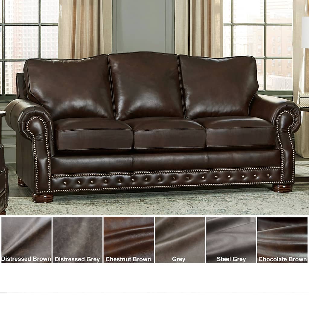 Made in USA Porto Top Grain Leather Sofa Bed