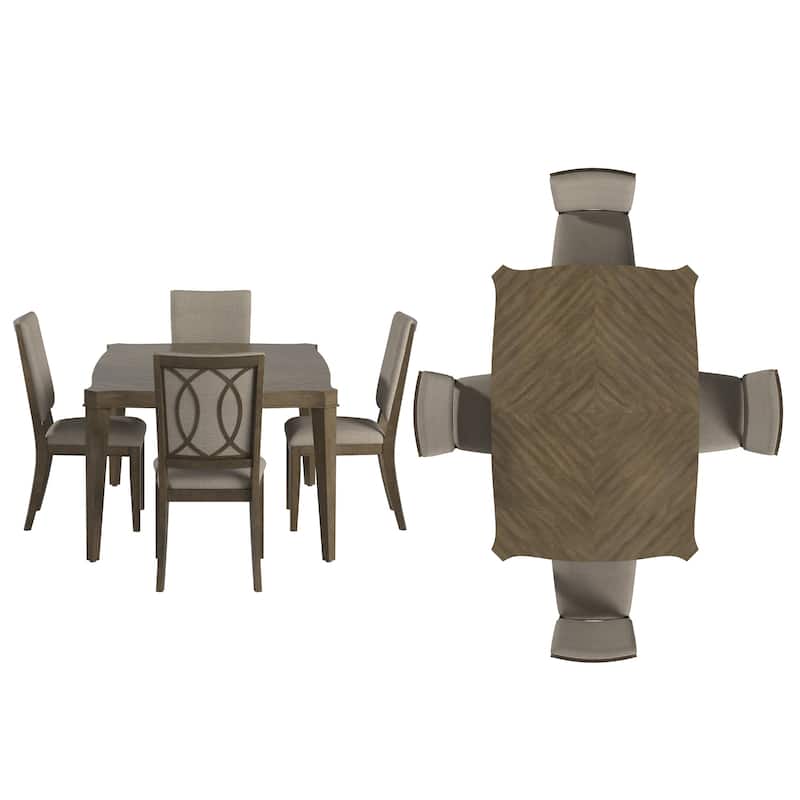 Cesky Antique Taupe Wood Extending Dining Set