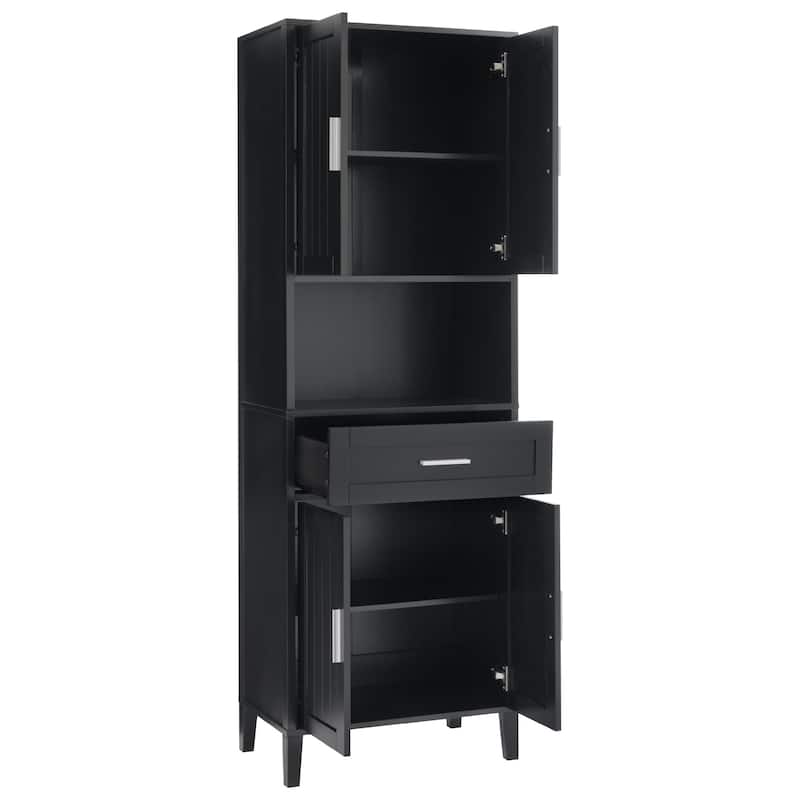 GDFStudio - Johnny 70.9" Modern Freestanding Tall Bathroom Storage Cabinet with Drawer, Adjustable Shelves & Soft-Close Doors