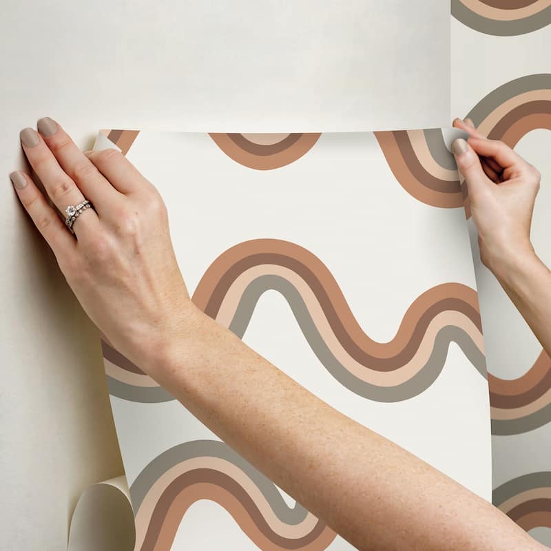 Very Gay Paint Beverly Slopes Tan Peel and Stick Wallpaper