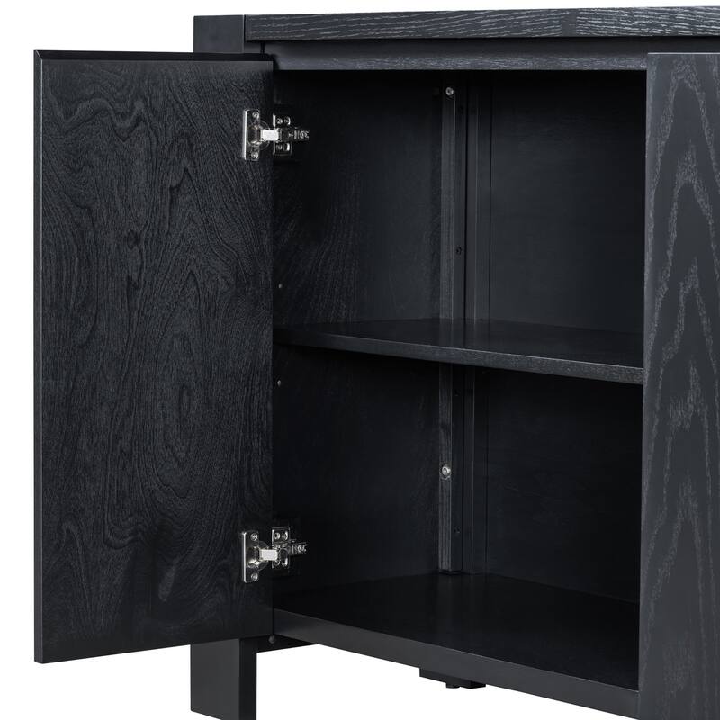 Retro 4 Door Dining Cabinet with Aged Finish
