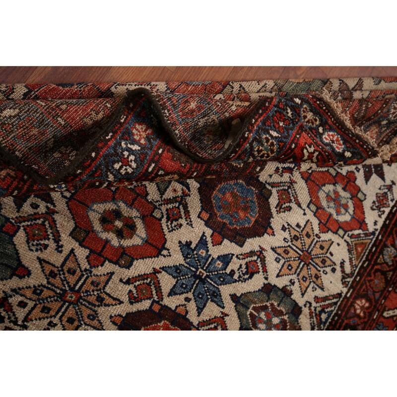 Pre-1900 Antique Vegetable Dye Senneh Persian Wool Carpet - 4'0" x 11'7"