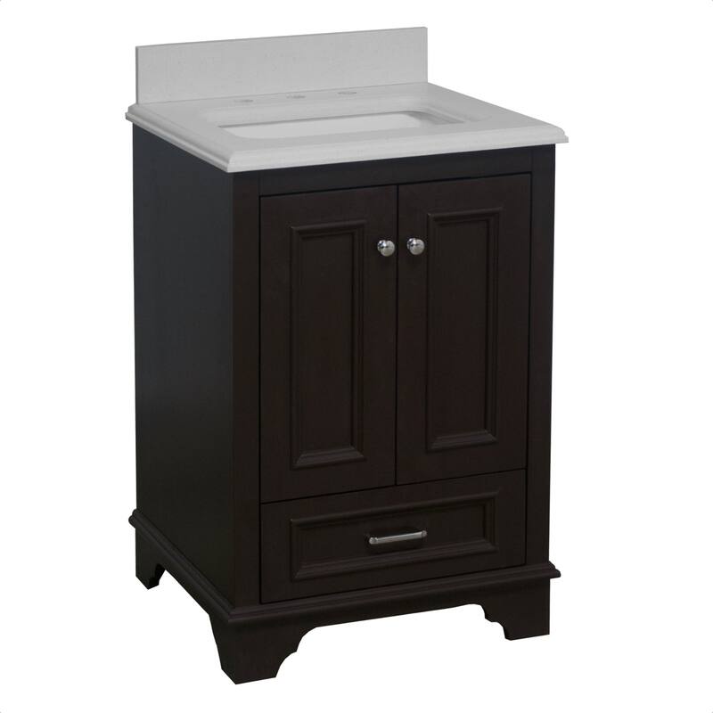 KitchenBathCollection Nantucket 24" Bathroom Vanity with Quartz Top