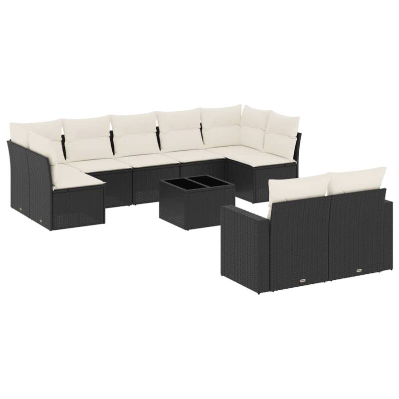 vidaXL Garden Sofa Set Black, Cream White - 21.7 x 21.7 x 14.6